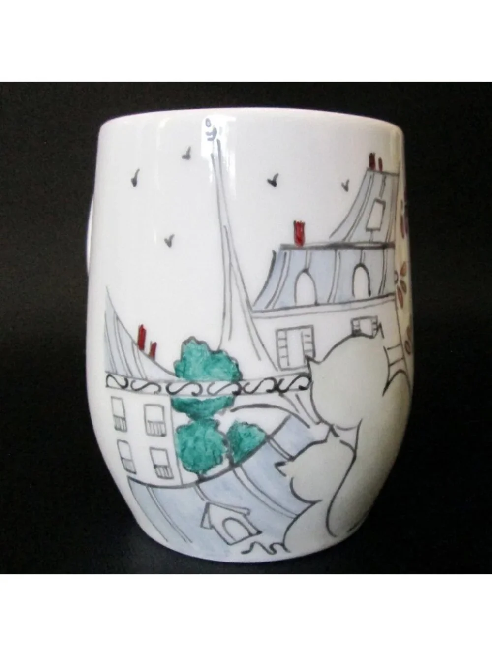 Medard De Noblat Hand Painted Mug Ah! Jalouses Artist Cats In Paris Coffee Cup